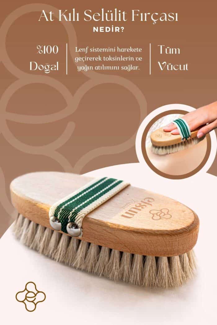%100 Doğal At Kılı Selülit Fırçası - Görsel 2