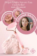 Pembe Kuvars Face Roller Yüz Masaj Taşı - Görsel 2