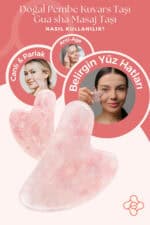 Gua Sha Taşı Pembe Kuvars Yüz Masaj Aleti Doğal Taş Sertifikalı - Görsel 2