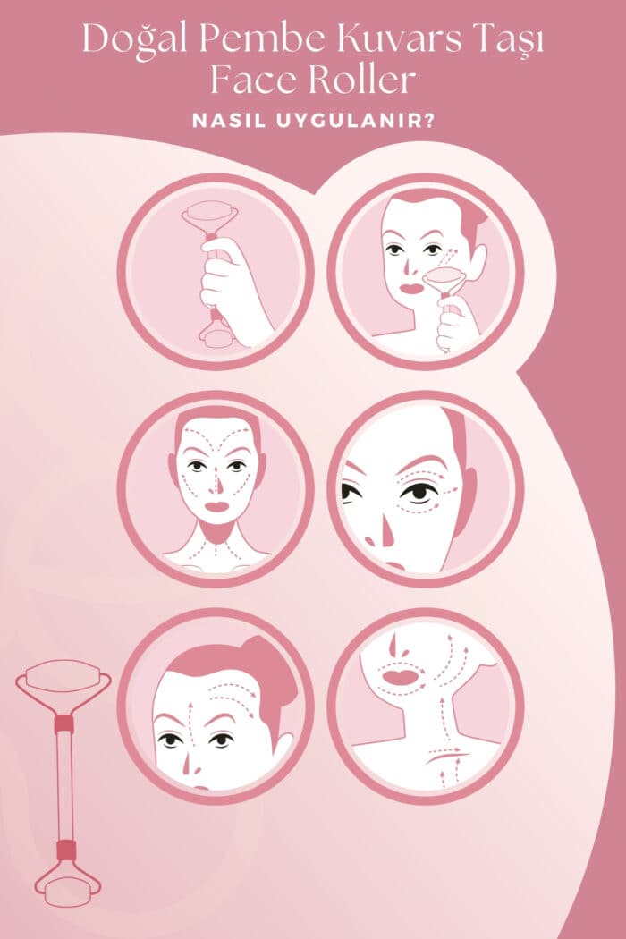 Pembe Kuvars Face Roller Yüz Masaj Taşı - Görsel 5